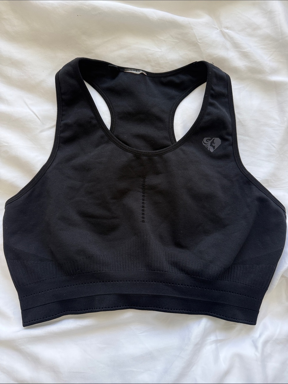 Black Sports Bra Large Racerback Casual Seamless Womens Best